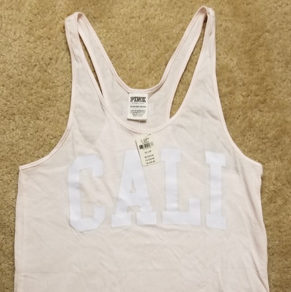NWT VS Pink CALI Racerback Razorback Tank Tee - Picture 2 of 8